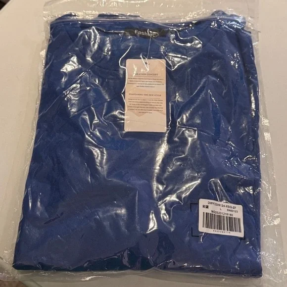 Women's Lapis Blue Puff Sleeve Sweatshirt - Picture 2 of 8